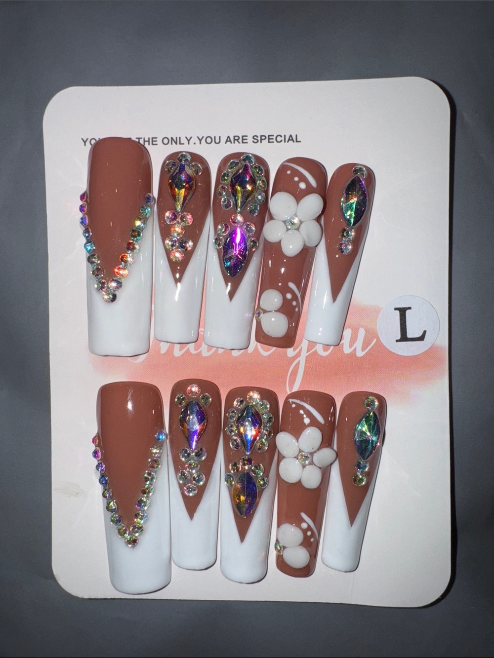 Size Large Handmade Press On Nails.
Length Extra - Long - XL 
New